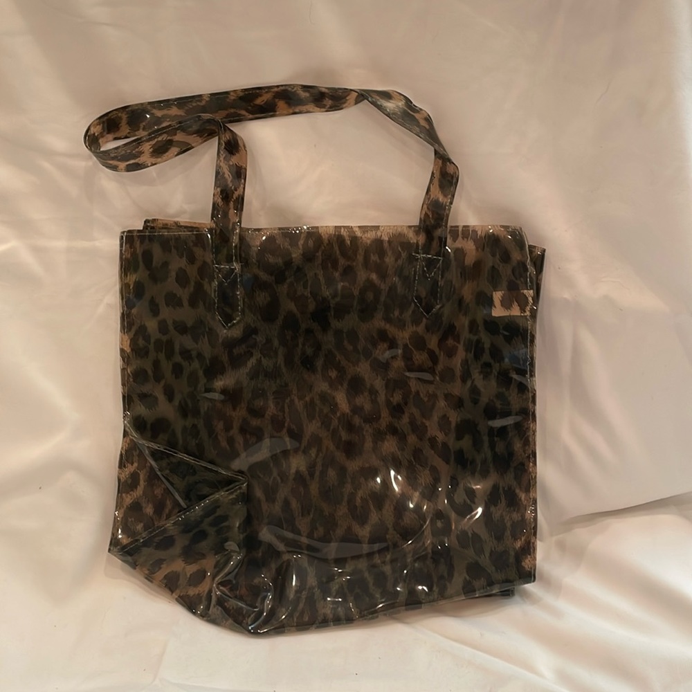 Vintage Leopard Clear Plastic Tote Bag